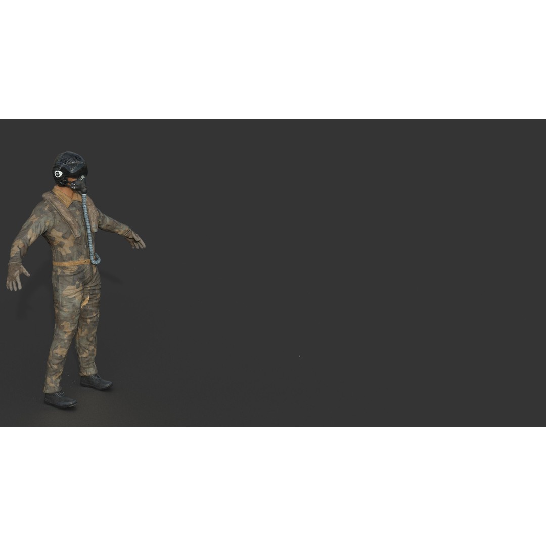 Pilot 3D Model – Sitting Pose with PBR Textures, FBX & OBJ Formats - View 8