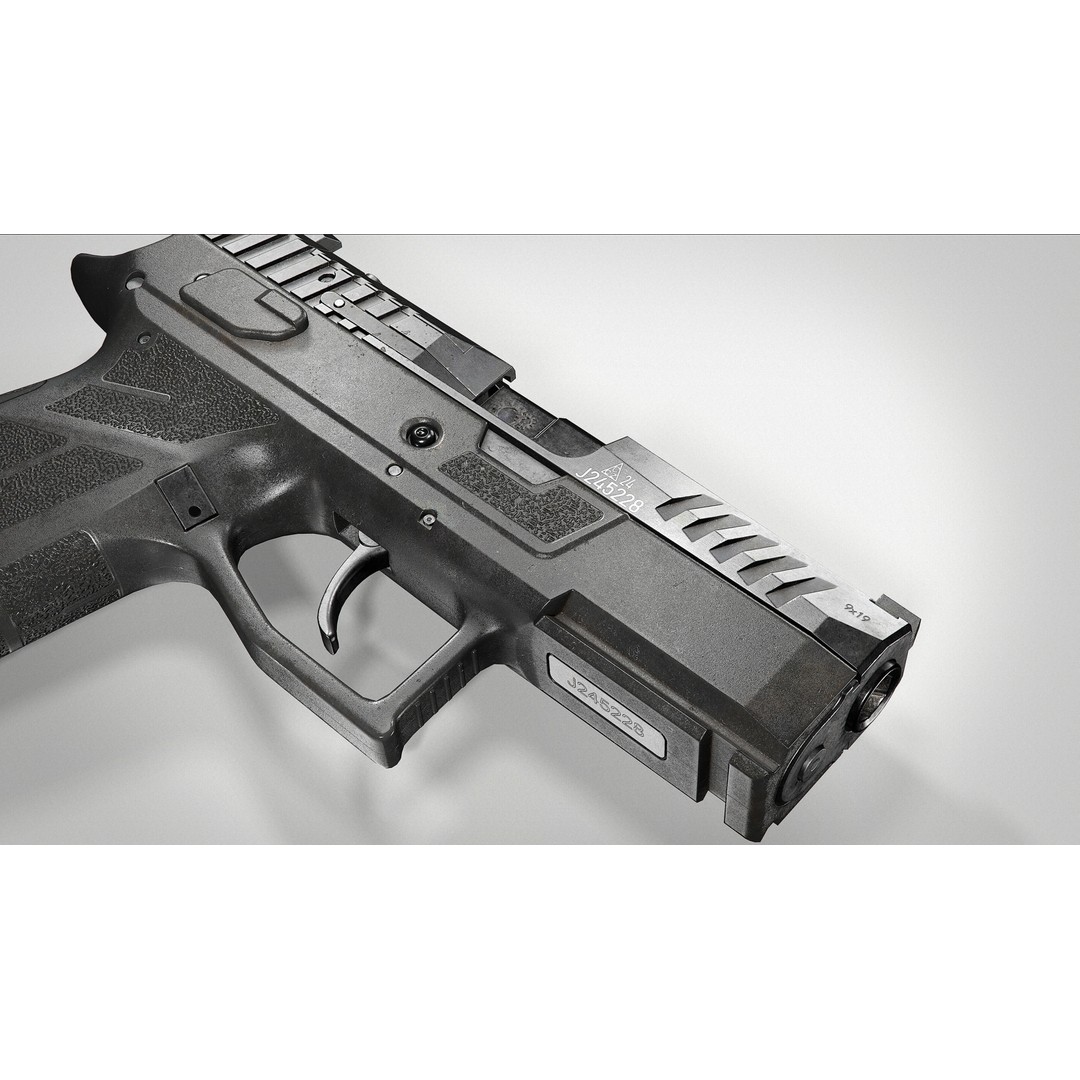 CZ P-09 C Nocturne 3D Model – Low Poly Game Ready Pistol, FBX - View 11
