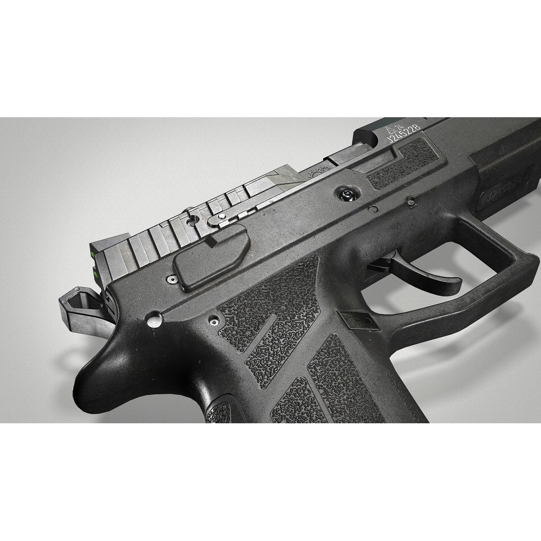 CZ P-09 C Nocturne 3D Model – Low Poly Game Ready Pistol, FBX - View 12