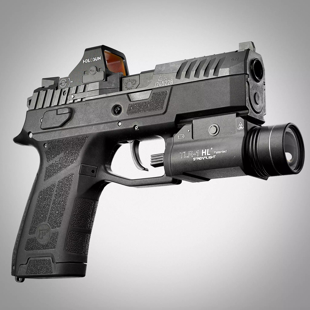 CZ P-09 C Nocturne 3D Model – Low Poly Game Ready Pistol, FBX - View 2