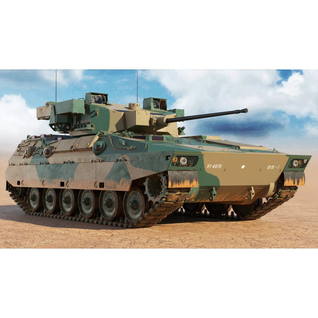 Japanese Type 89 IFV Tank 3D Model – High Poly Military Vehicle, FBX, OBJ - View 3