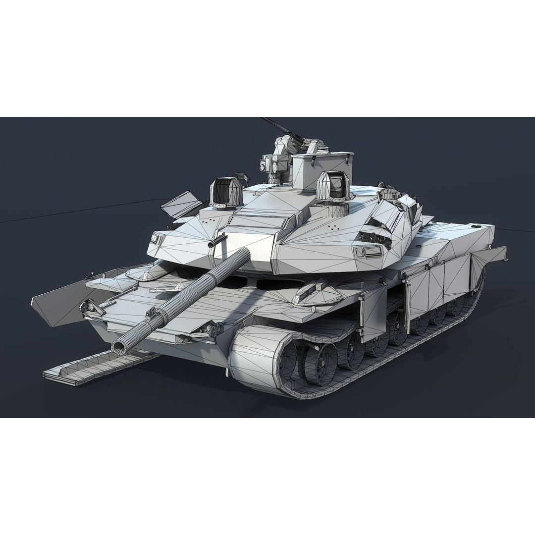Burnt AbramsX Tank 3D Model – Low Poly Game Asset, FBX - View 12