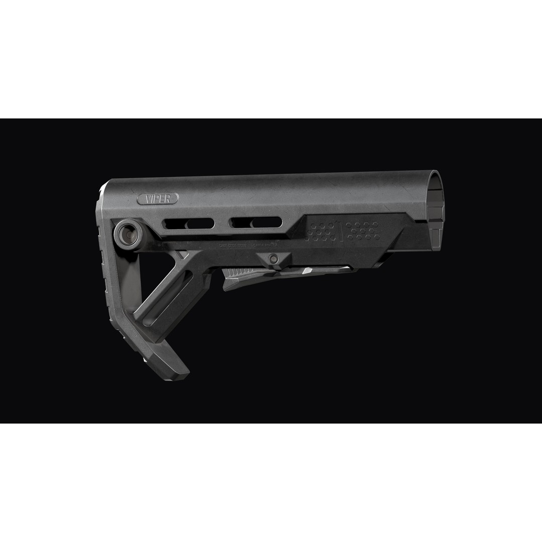 Strike Industries Viper MOD 1 Buttstock 3D Model – Low Poly Game Asset, FBX - View 10