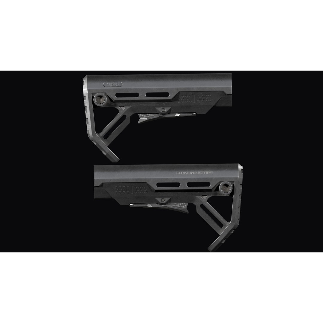 Strike Industries Viper MOD 1 Buttstock 3D Model – Low Poly Game Asset, FBX - View 13