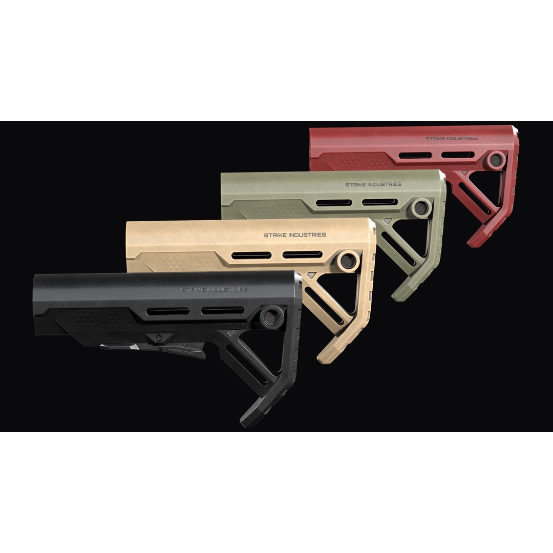 Strike Industries Viper MOD 1 Buttstock 3D Model – Low Poly Game Asset, FBX - View 3