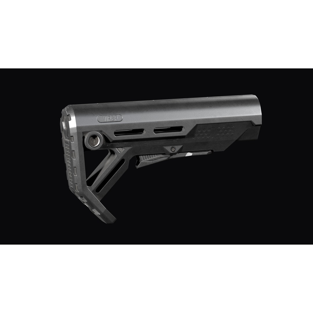 Strike Industries Viper MOD 1 Buttstock 3D Model – Low Poly Game Asset, FBX - View 9