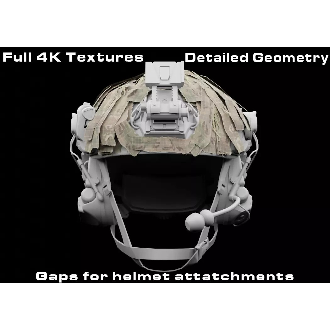Opscore Maritime Helmet Scrim 3D Model – Low Poly Game Asset, PBR - View 2