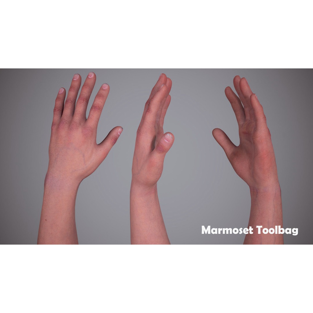 Realistic FPS Arms 3D Model – Low Poly Rigged Hands for Games, FBX - View 7