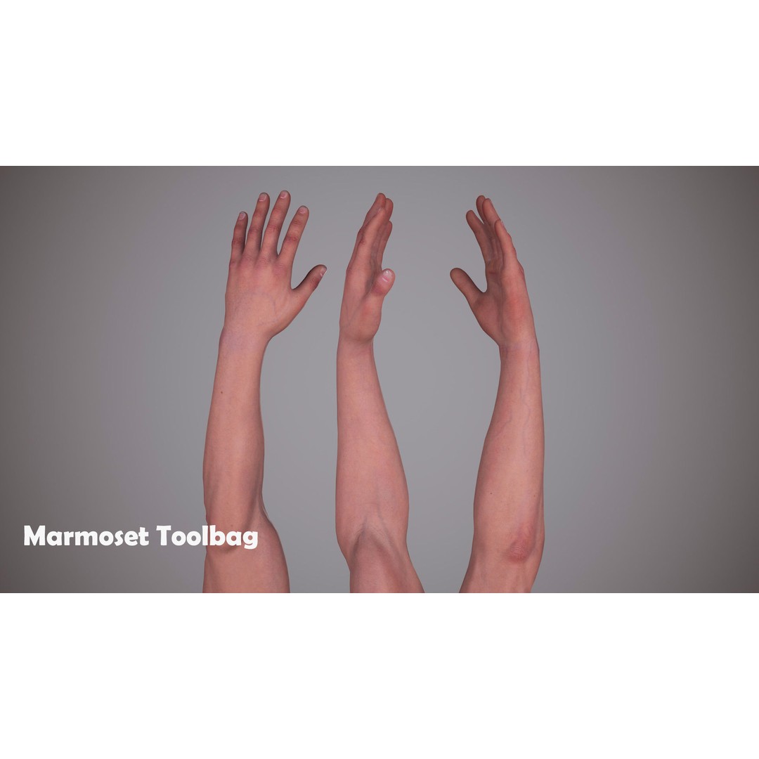Realistic FPS Arms 3D Model – Low Poly Rigged Hands for Games, FBX - View 8