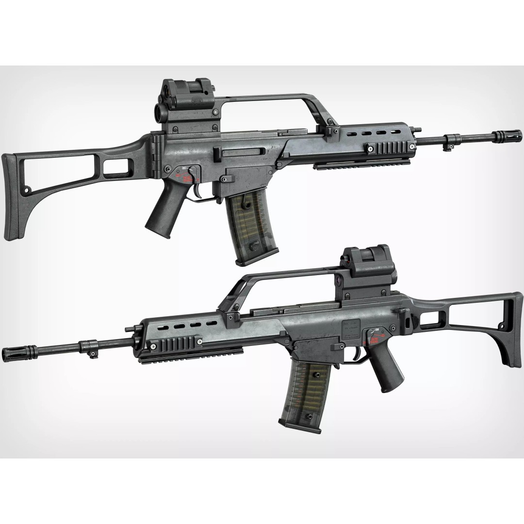 HK G36 3D Model – Low Poly Game-Ready Tactical Rifle for Unity, Unreal Engine - View 2