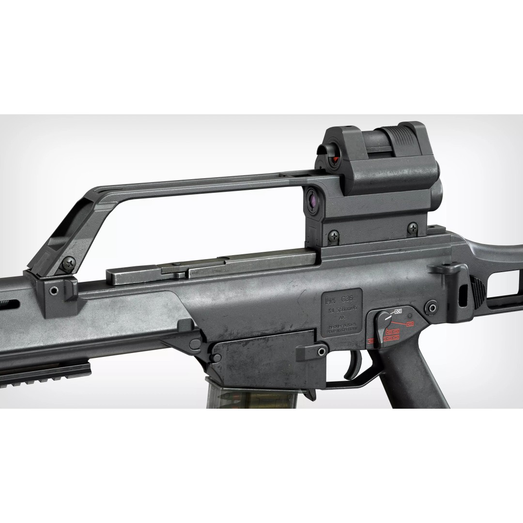 HK G36 3D Model – Low Poly Game-Ready Tactical Rifle for Unity, Unreal Engine - View 6