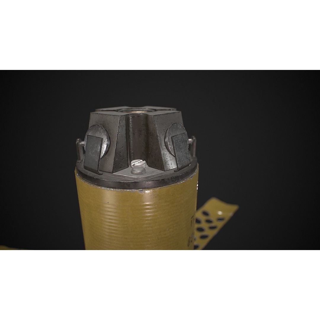 POM-2 Anti-Personnel Fragmentation Mine 3D Model – Low Poly Game Asset, FBX - View 10