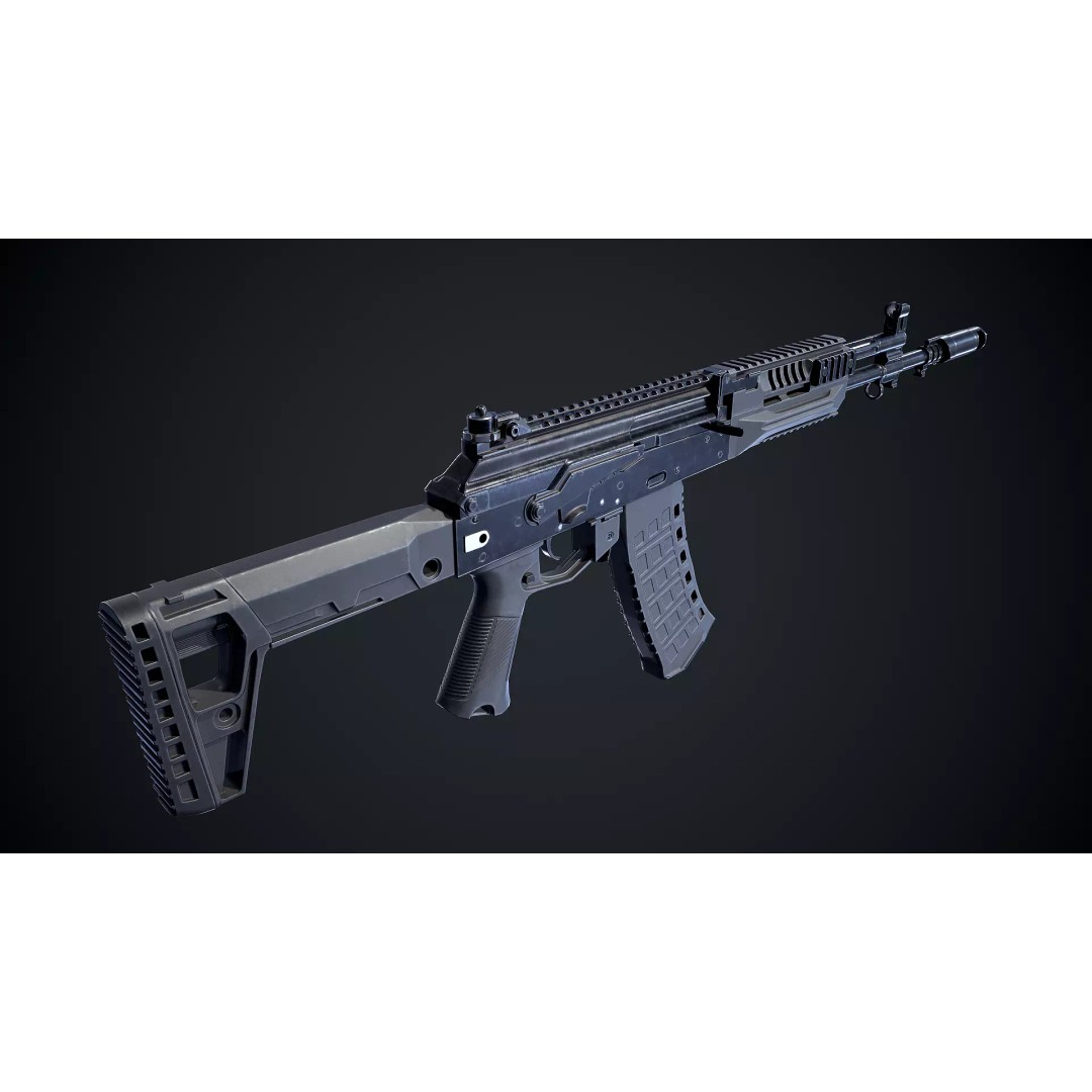 AK-12 3D Model – Low Poly Game-Ready Assault Rifle, FBX - View 10