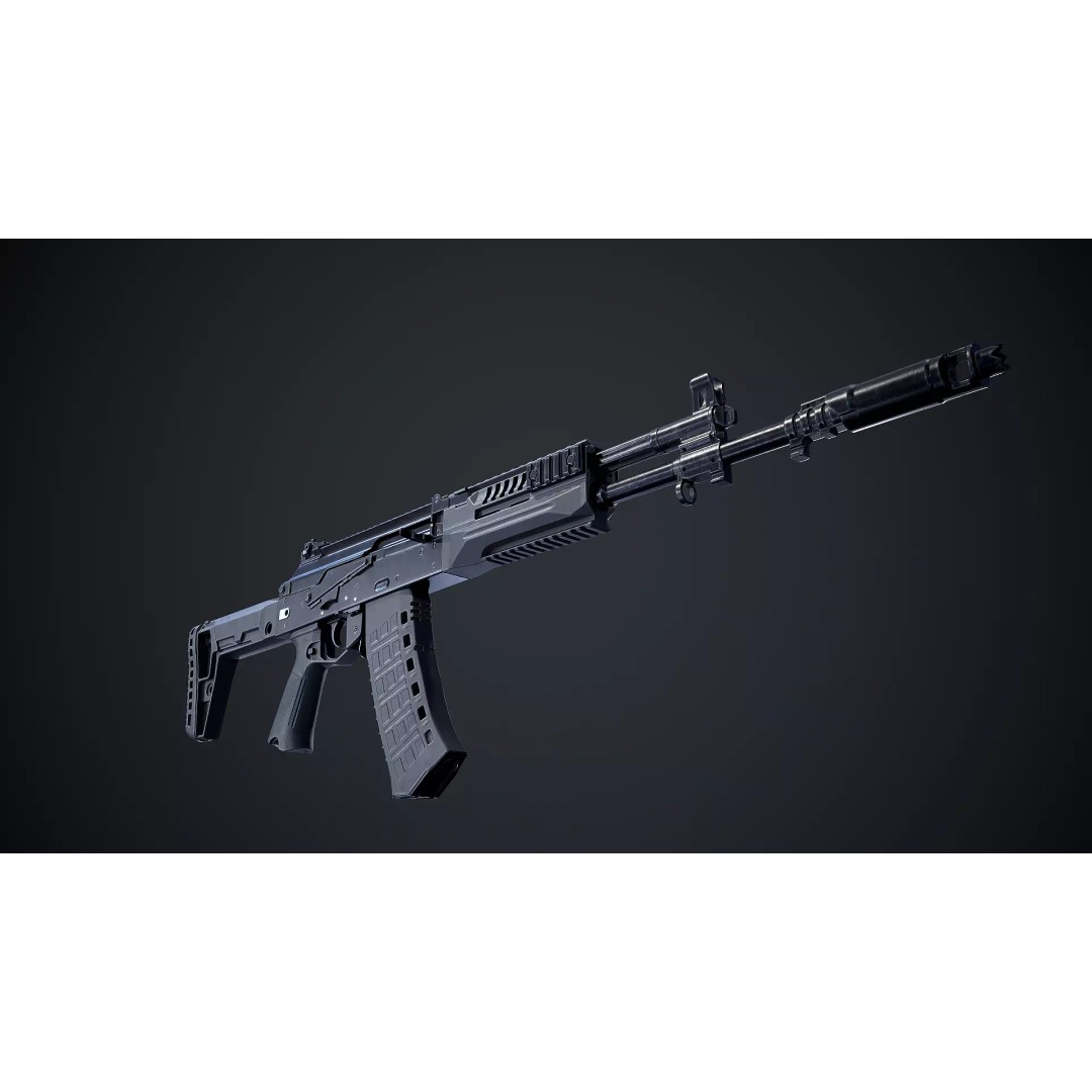 AK-12 3D Model – Low Poly Game-Ready Assault Rifle, FBX - View 11