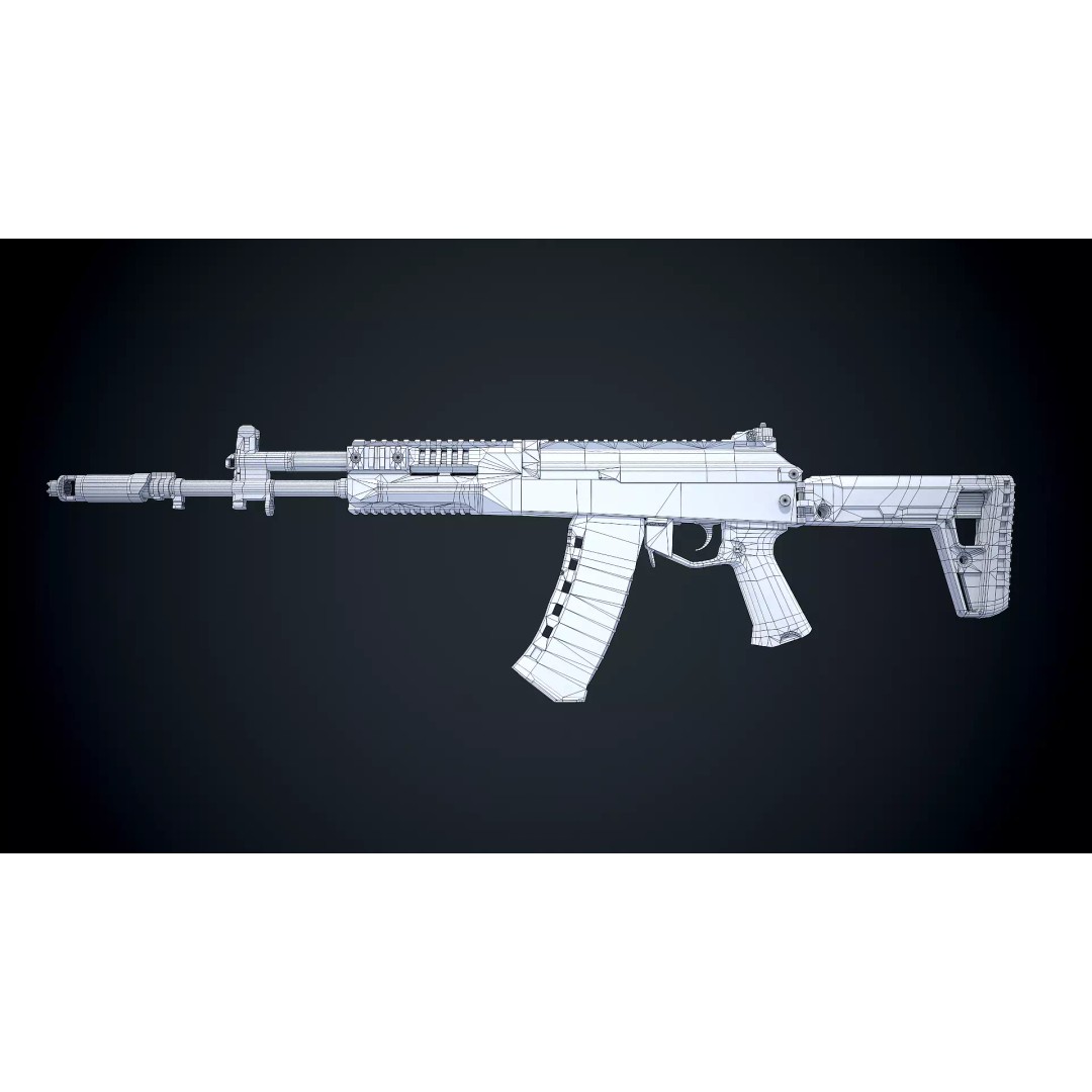AK-12 3D Model – Low Poly Game-Ready Assault Rifle, FBX - View 12