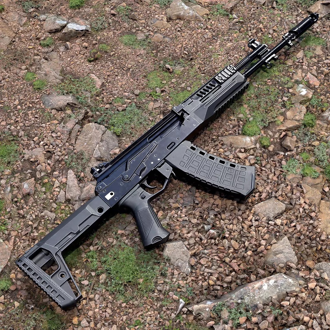 AK-12 3D Model – Low Poly Game-Ready Assault Rifle, FBX - View 3