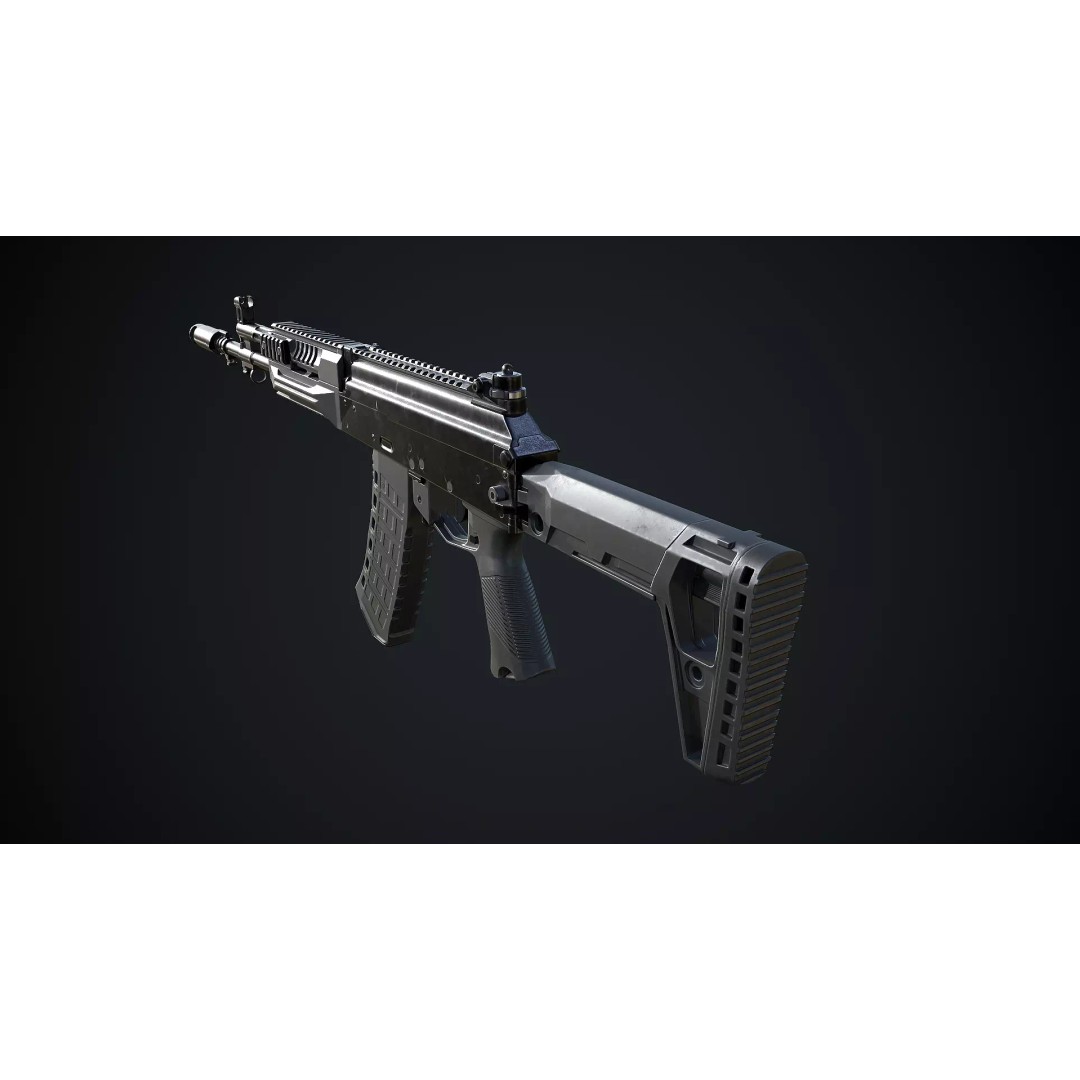 AK-12 3D Model – Low Poly Game-Ready Assault Rifle, FBX - View 6