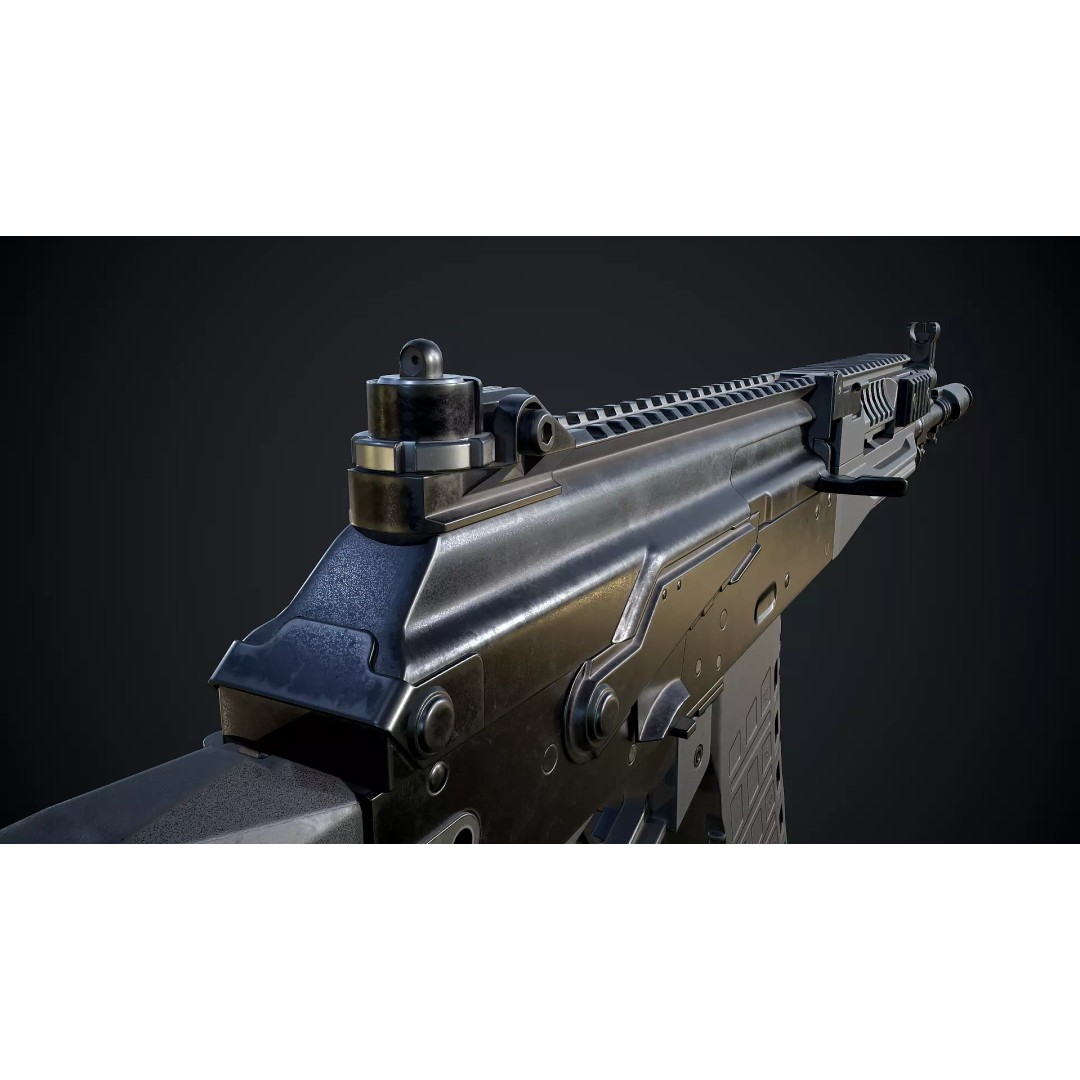AK-12 3D Model – Low Poly Game-Ready Assault Rifle, FBX - View 7