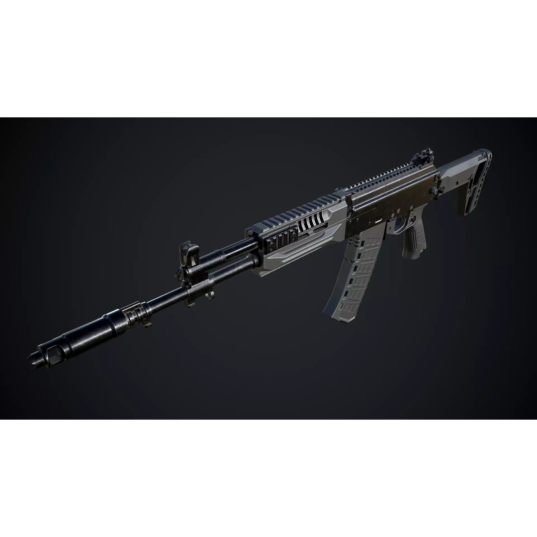 AK-12 3D Model – Low Poly Game-Ready Assault Rifle, FBX - View 8