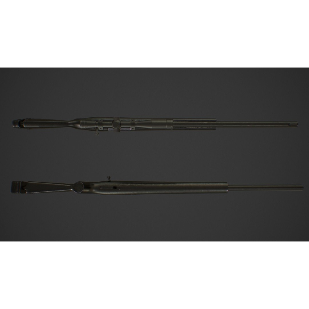 M24 Sniper Rifle 3D Model – Low Poly Game Asset, FBX & Blender - View 10