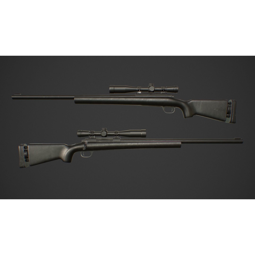 M24 Sniper Rifle 3D Model – Low Poly Game Asset, FBX & Blender - View 11