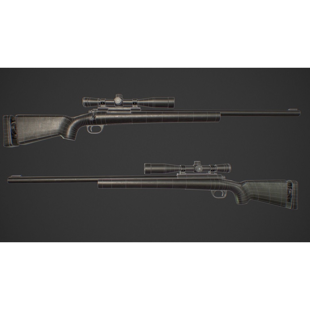 M24 Sniper Rifle 3D Model – Low Poly Game Asset, FBX & Blender - View 13