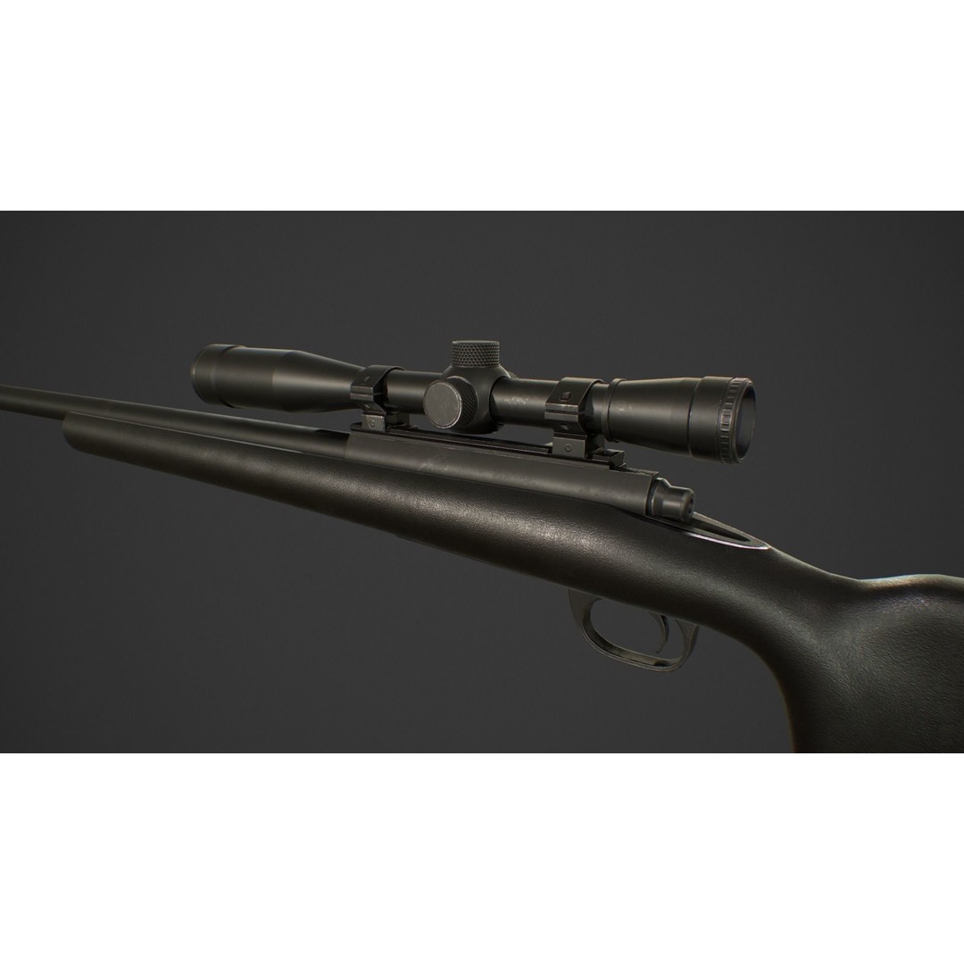 M24 Sniper Rifle 3D Model – Low Poly Game Asset, FBX & Blender - View 7