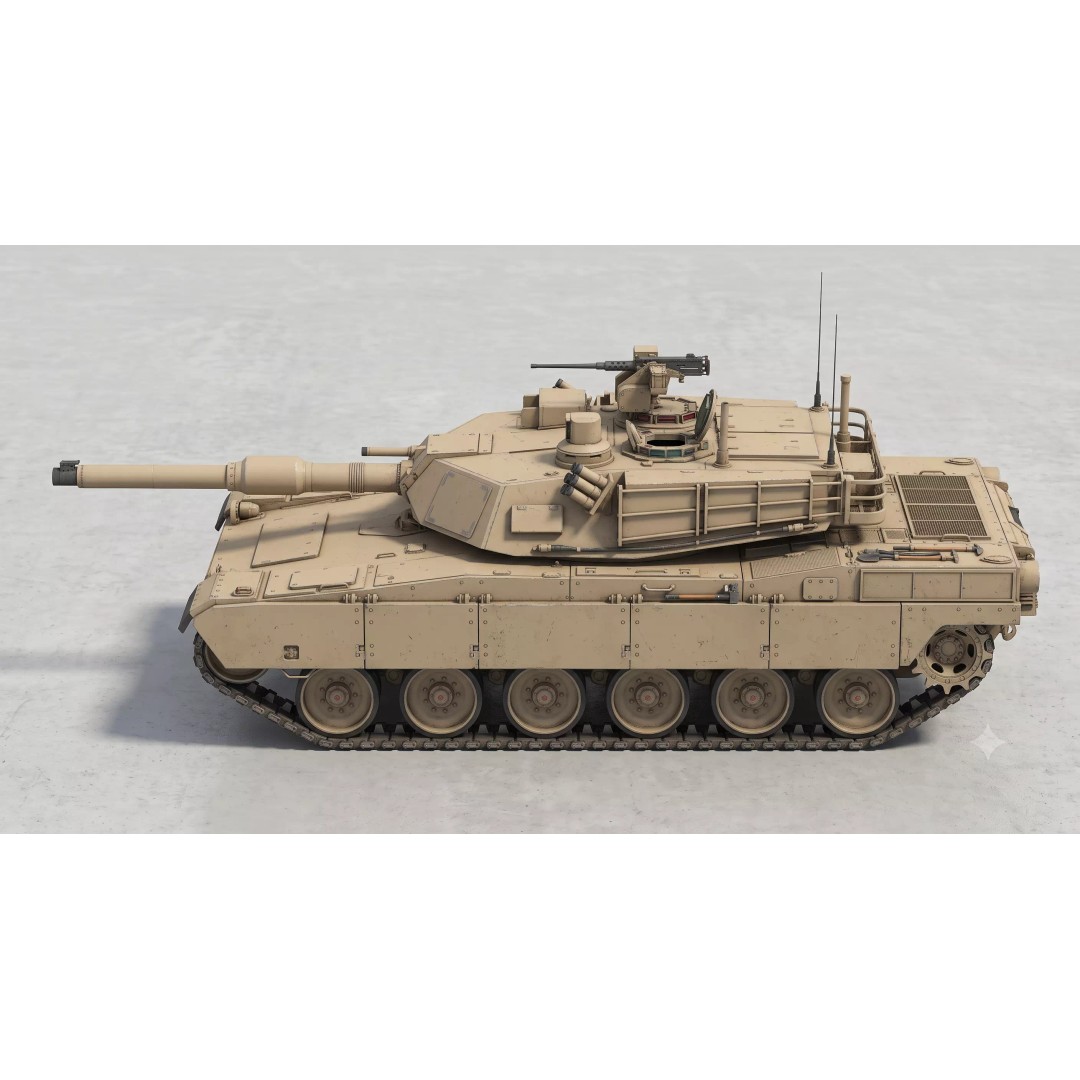 Modern Main Battle Tank 3D Model – Game Ready Low-Poly Asset, FBX - View 3