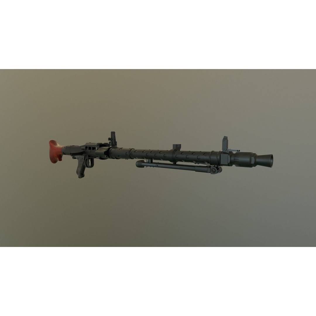 MG34 Weapon 3D Model – Game Ready, High Quality, FBX and OBJ Formats - View 7