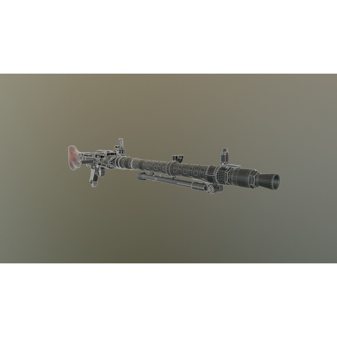 MG34 Weapon 3D Model – Game Ready, High Quality, FBX and OBJ Formats - View 8