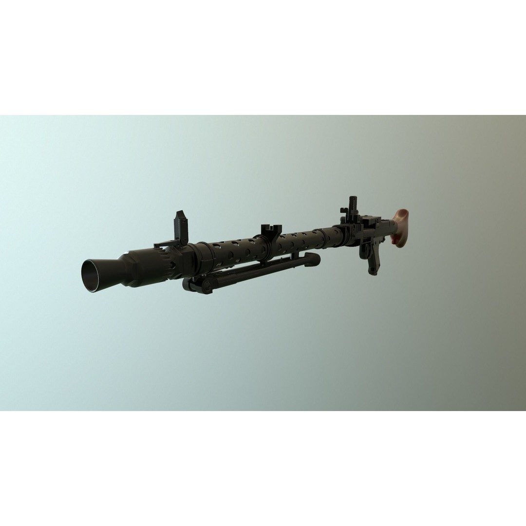 MG34 Weapon 3D Model – Game Ready, High Quality, FBX and OBJ Formats - View 9