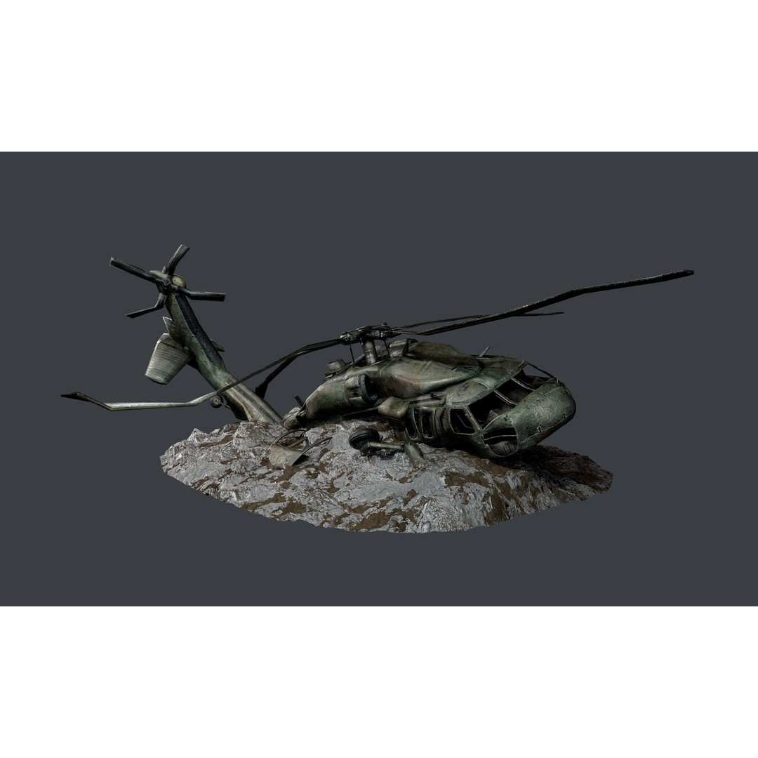 Sikorsky UH60 Black Hawk Helicopter 3D Model – Low Poly Game Ready, FBX - View 6