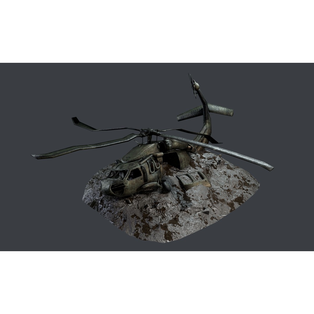 Sikorsky UH60 Black Hawk Helicopter 3D Model – Low Poly Game Ready, FBX - View 7