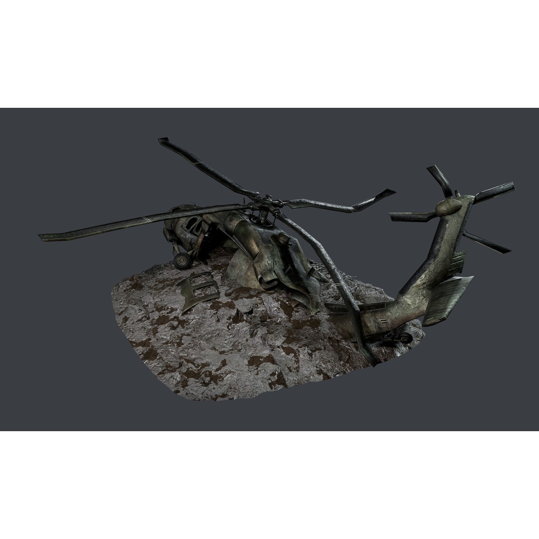 Sikorsky UH60 Black Hawk Helicopter 3D Model – Low Poly Game Ready, FBX - View 8