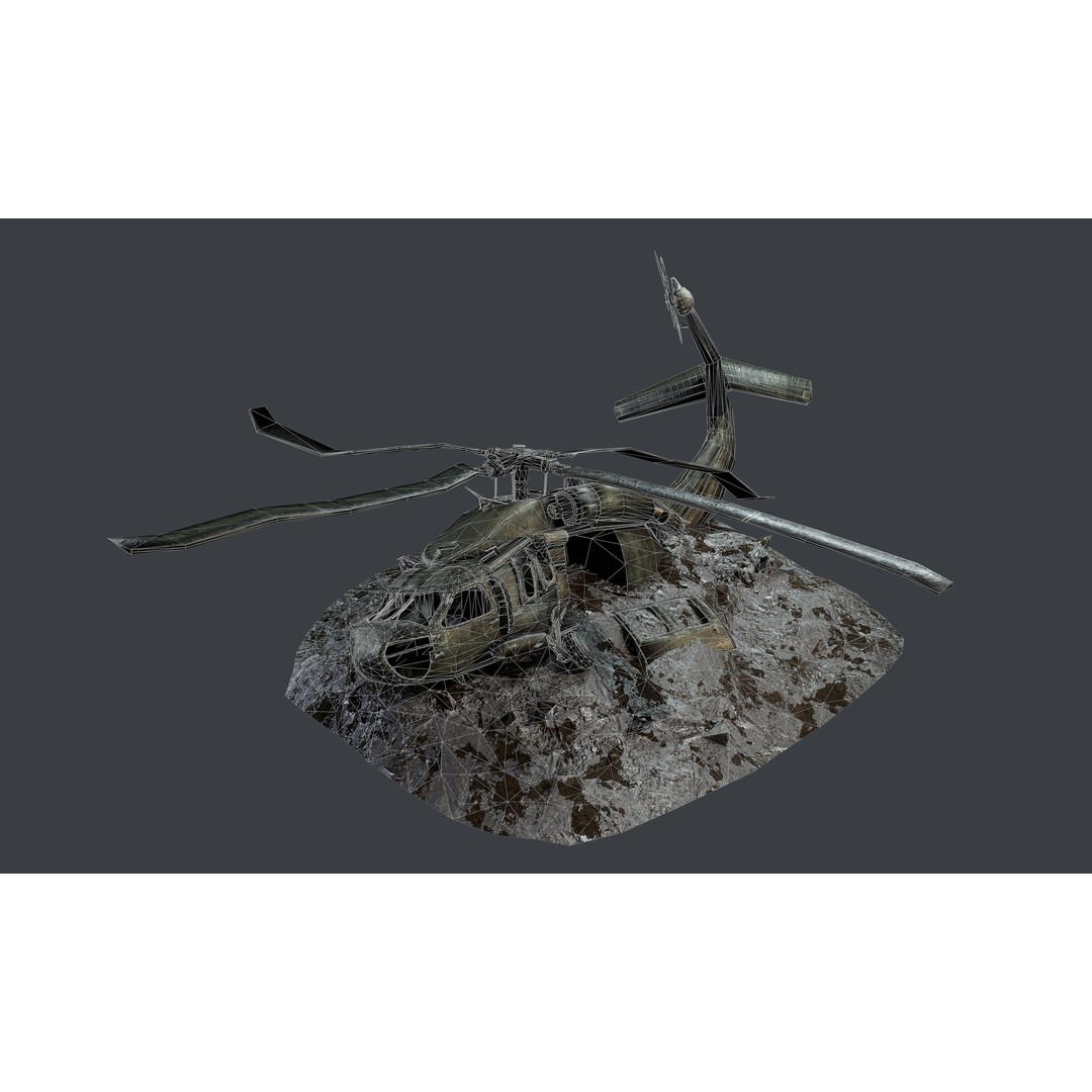 Sikorsky UH60 Black Hawk Helicopter 3D Model – Low Poly Game Ready, FBX - View 9