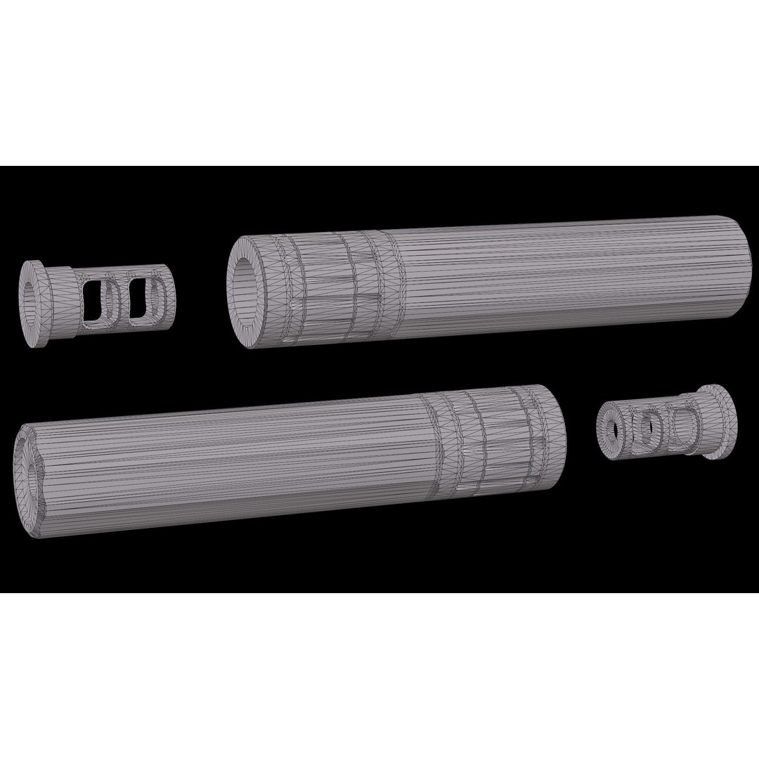 AWC Thor PSR XL Sound Suppressor 3D Model – Low Poly Game Asset, FBX
