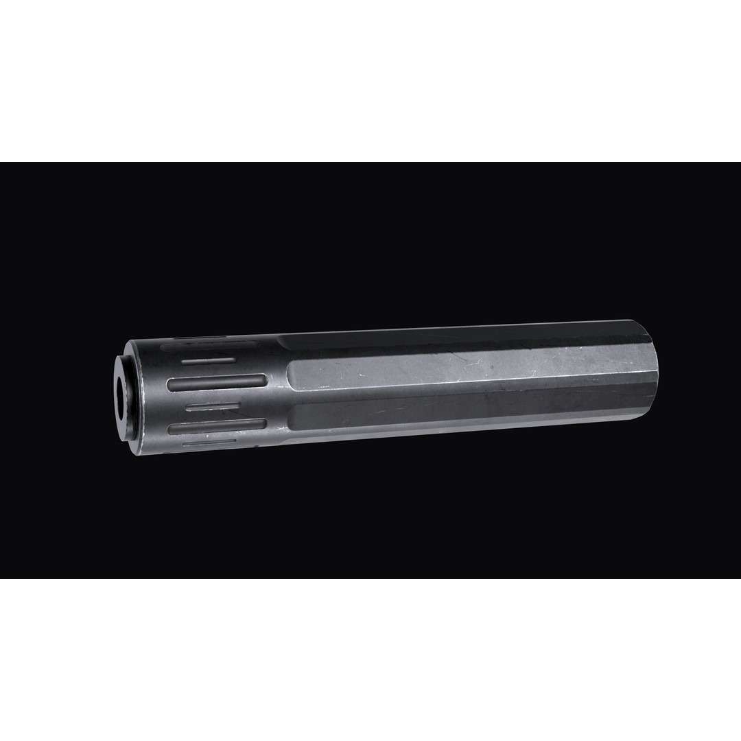 AWC Thor PSR XL Sound Suppressor 3D Model – Low Poly Game Asset, FBX - View 9