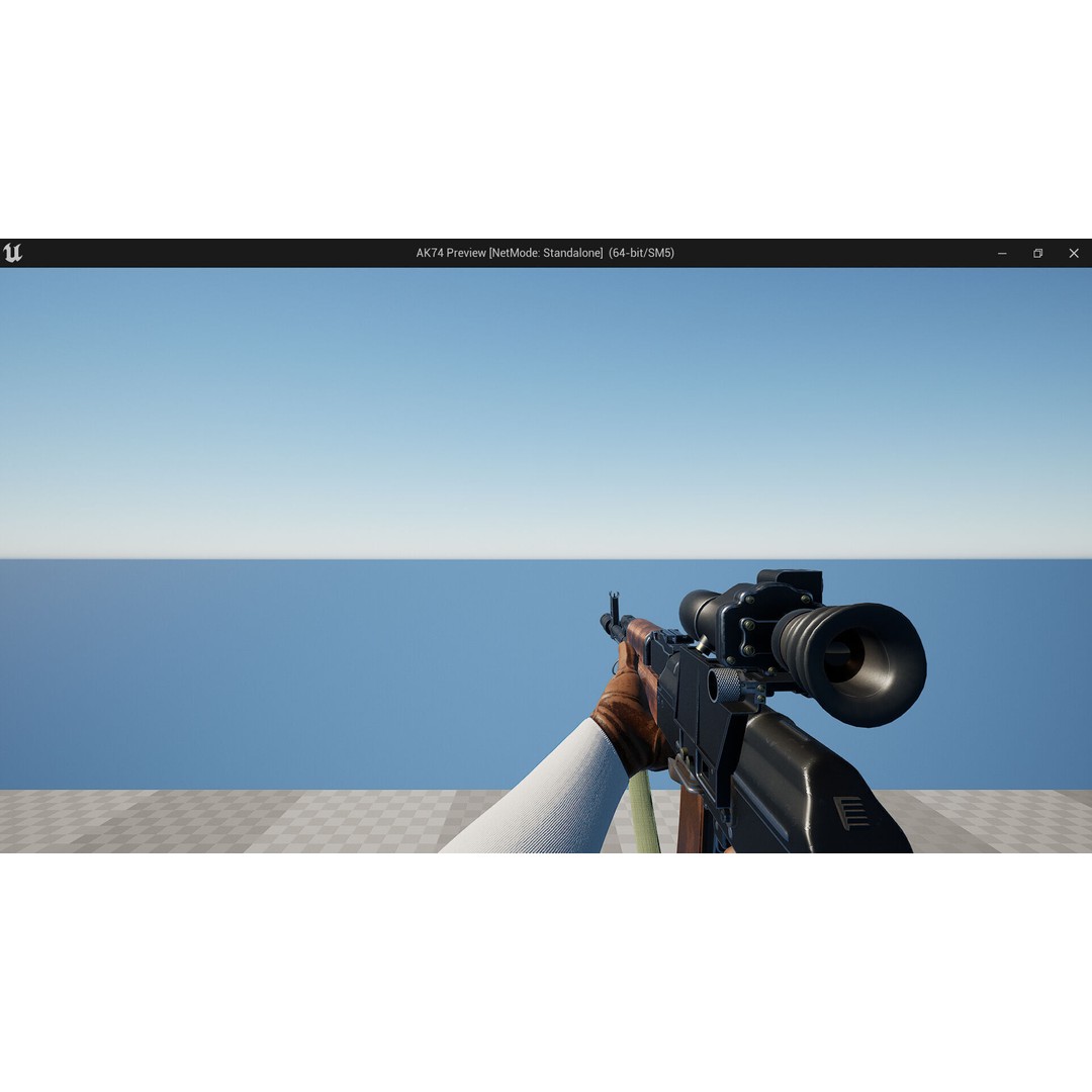 AK74 Assault Rifle 3D Model – Low Poly Game Asset, FBX, Rigged - View 10