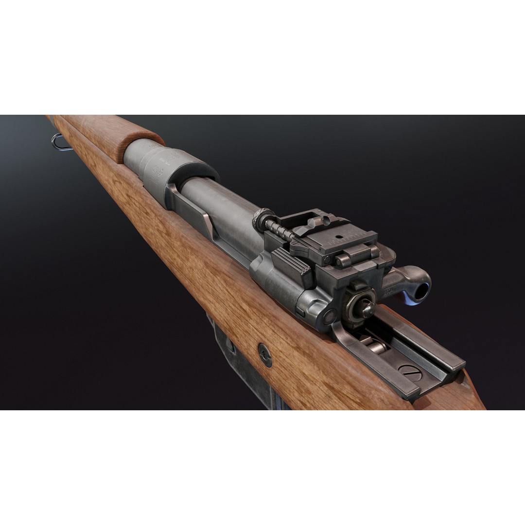 Ross Rifle MK3 3D Model – Low Poly Game Asset, Rigged, FBX - View 10