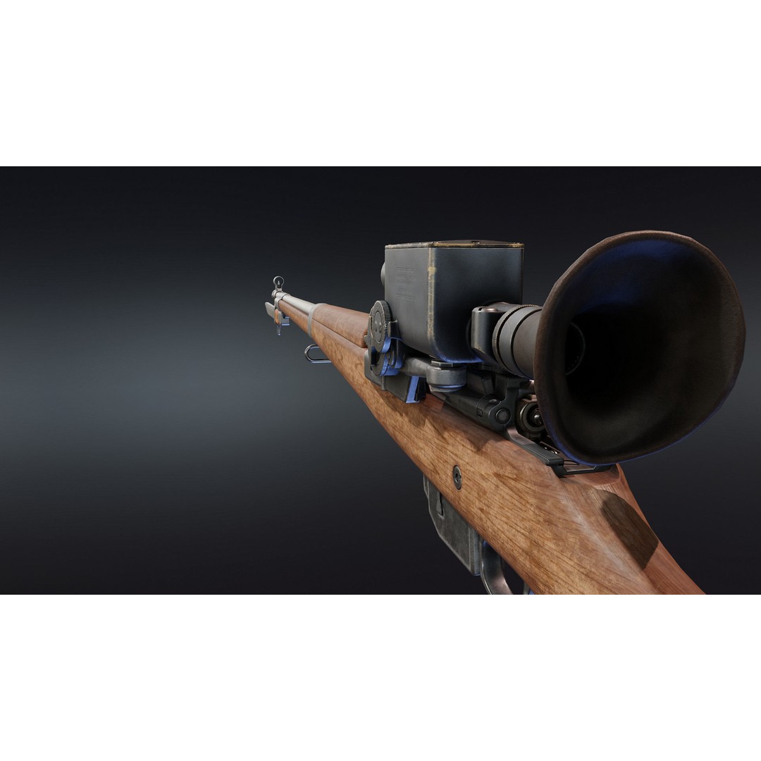 Ross Rifle MK3 3D Model – Low Poly Game Asset, Rigged, FBX - View 12