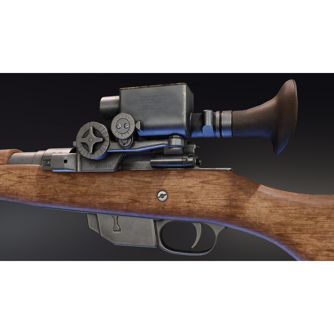Ross Rifle MK3 3D Model – Low Poly Game Asset, Rigged, FBX - View 6