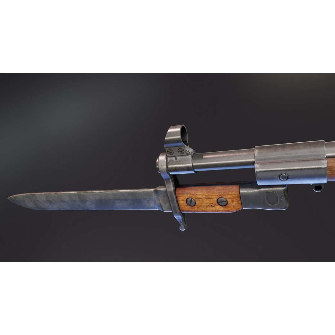 Ross Rifle MK3 3D Model – Low Poly Game Asset, Rigged, FBX - View 7