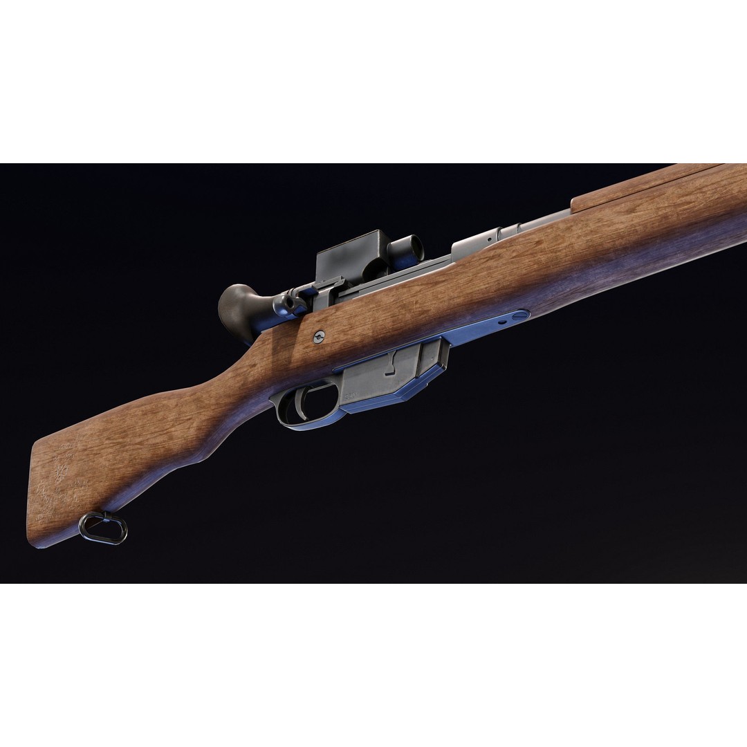 Ross Rifle MK3 3D Model – Low Poly Game Asset, Rigged, FBX - View 9