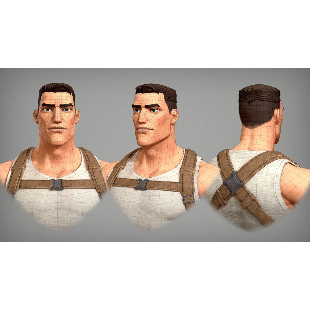 Soldier Stan 3D Model – Cartoon Low Poly Character for Games - View 10