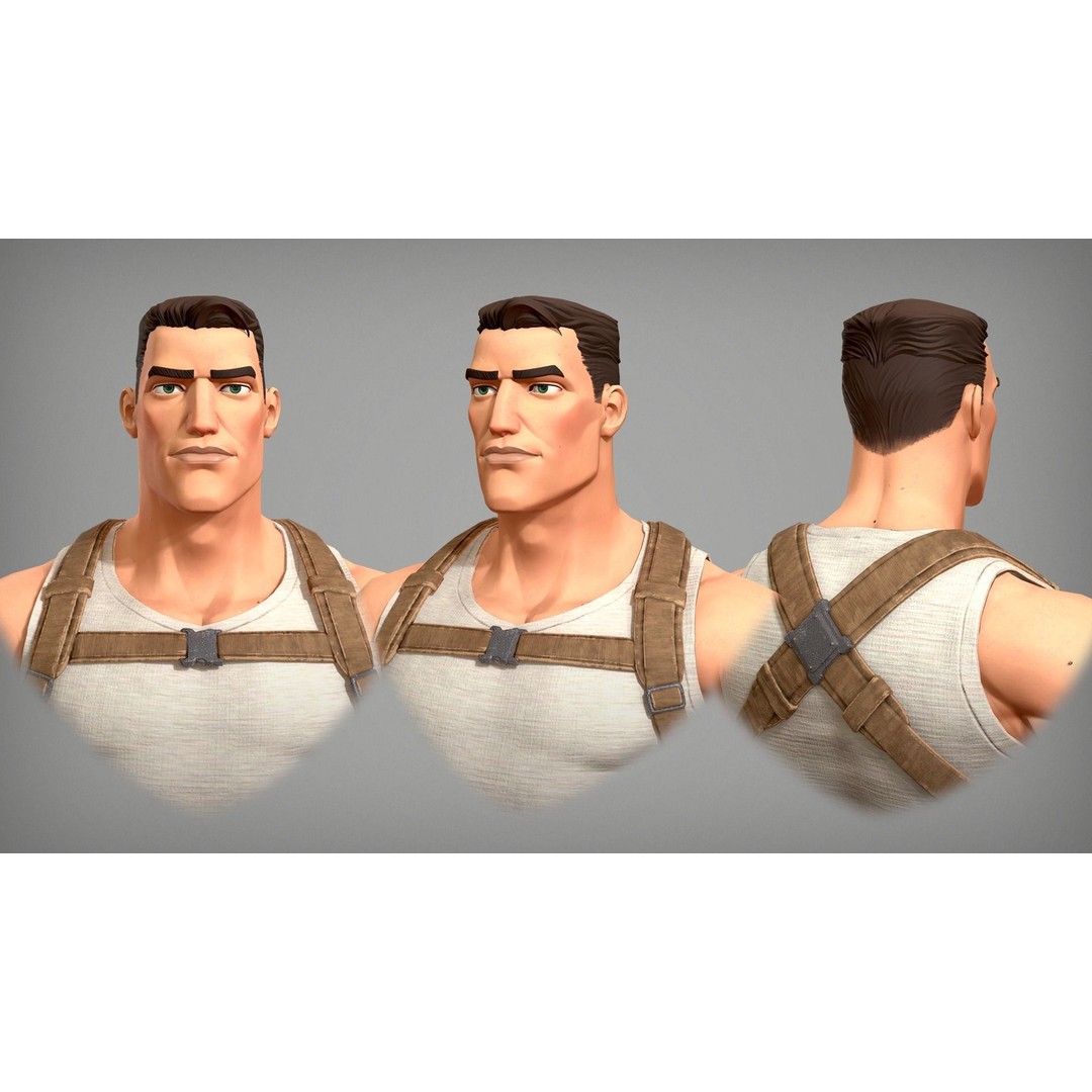 Soldier Stan 3D Model – Cartoon Low Poly Character for Games - View 9