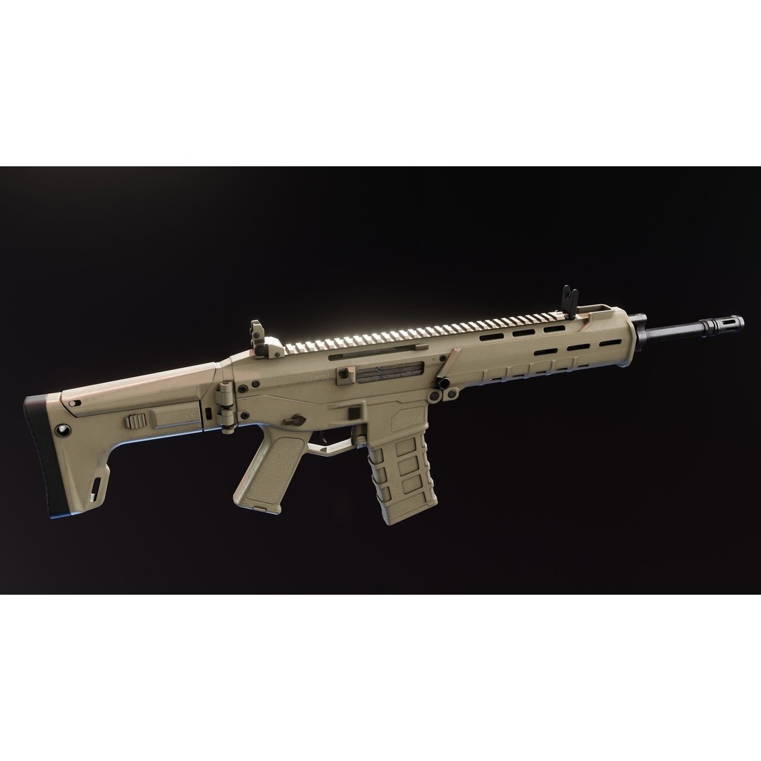 Magpul Masada 3D Model – Low Poly Rigged Gun with PBR Textures - View 11