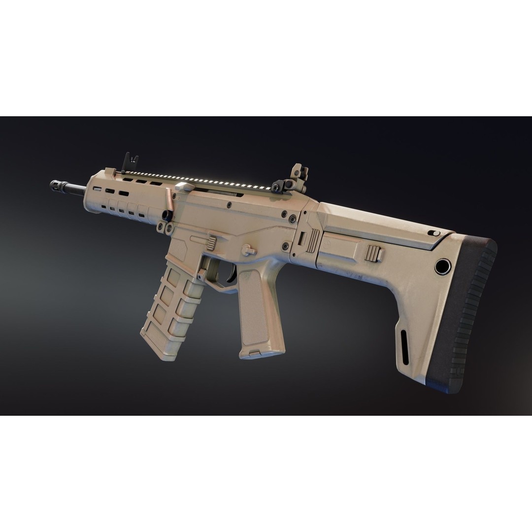 Magpul Masada 3D Model – Low Poly Rigged Gun with PBR Textures - View 12