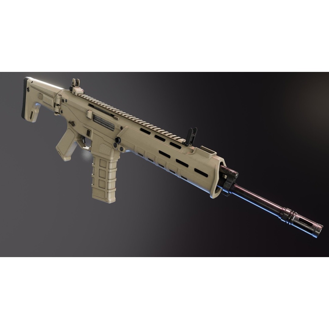 Magpul Masada 3D Model – Low Poly Rigged Gun with PBR Textures - View 13