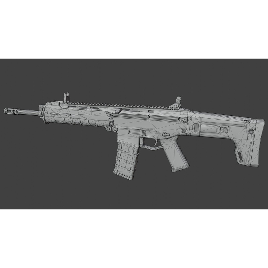 Magpul Masada 3D Model – Low Poly Rigged Gun with PBR Textures - View 14