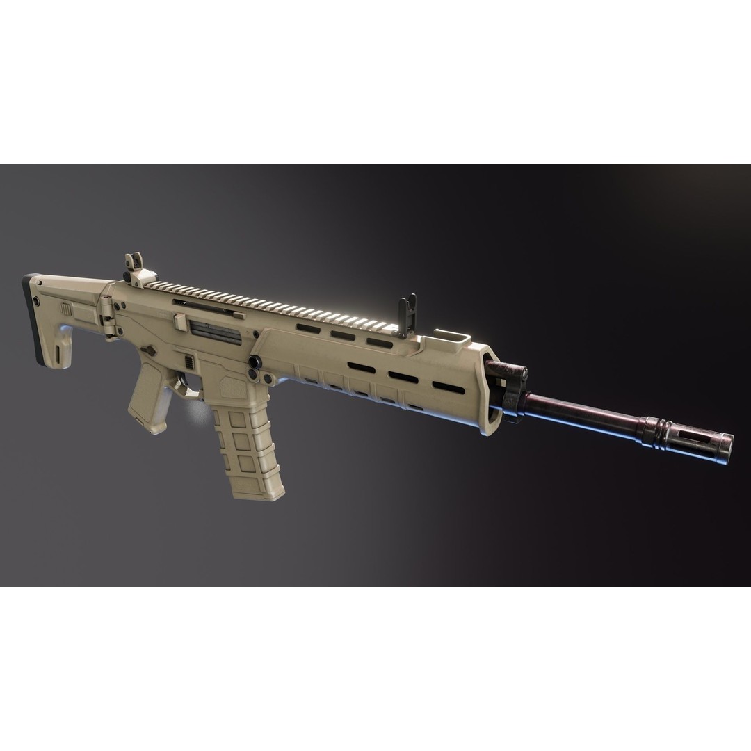 Magpul Masada 3D Model – Low Poly Rigged Gun with PBR Textures - View 5